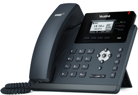 Photo of a Yealink VoIP deskphone