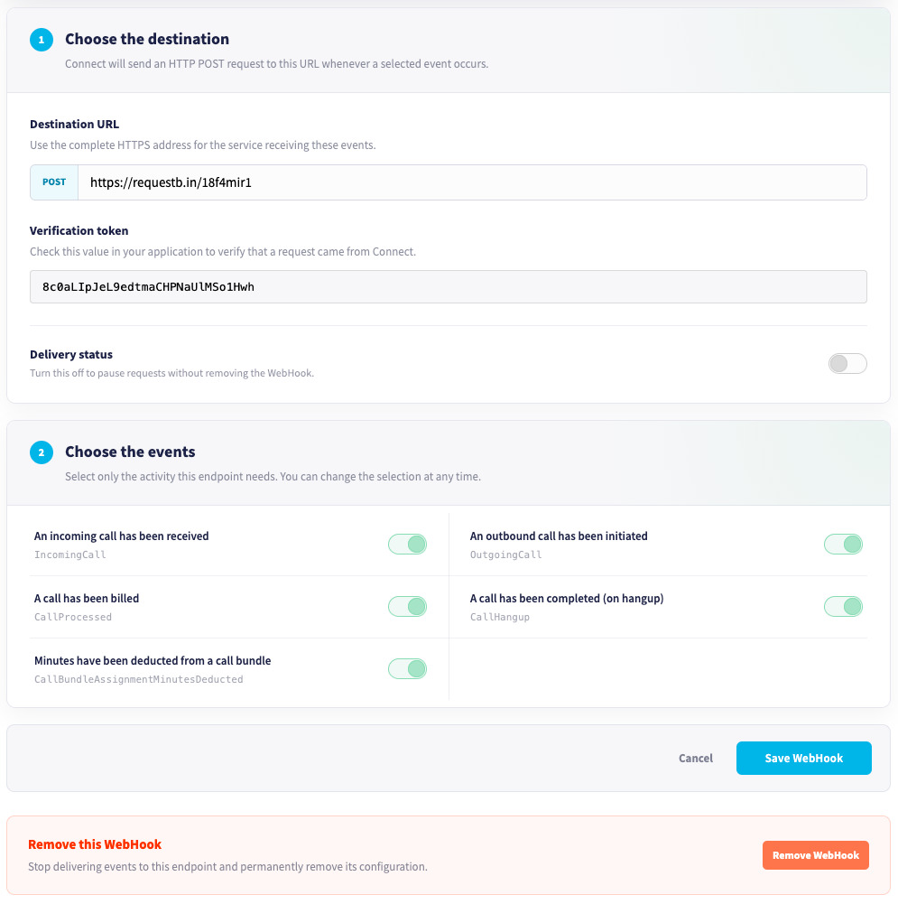 Edit webhook