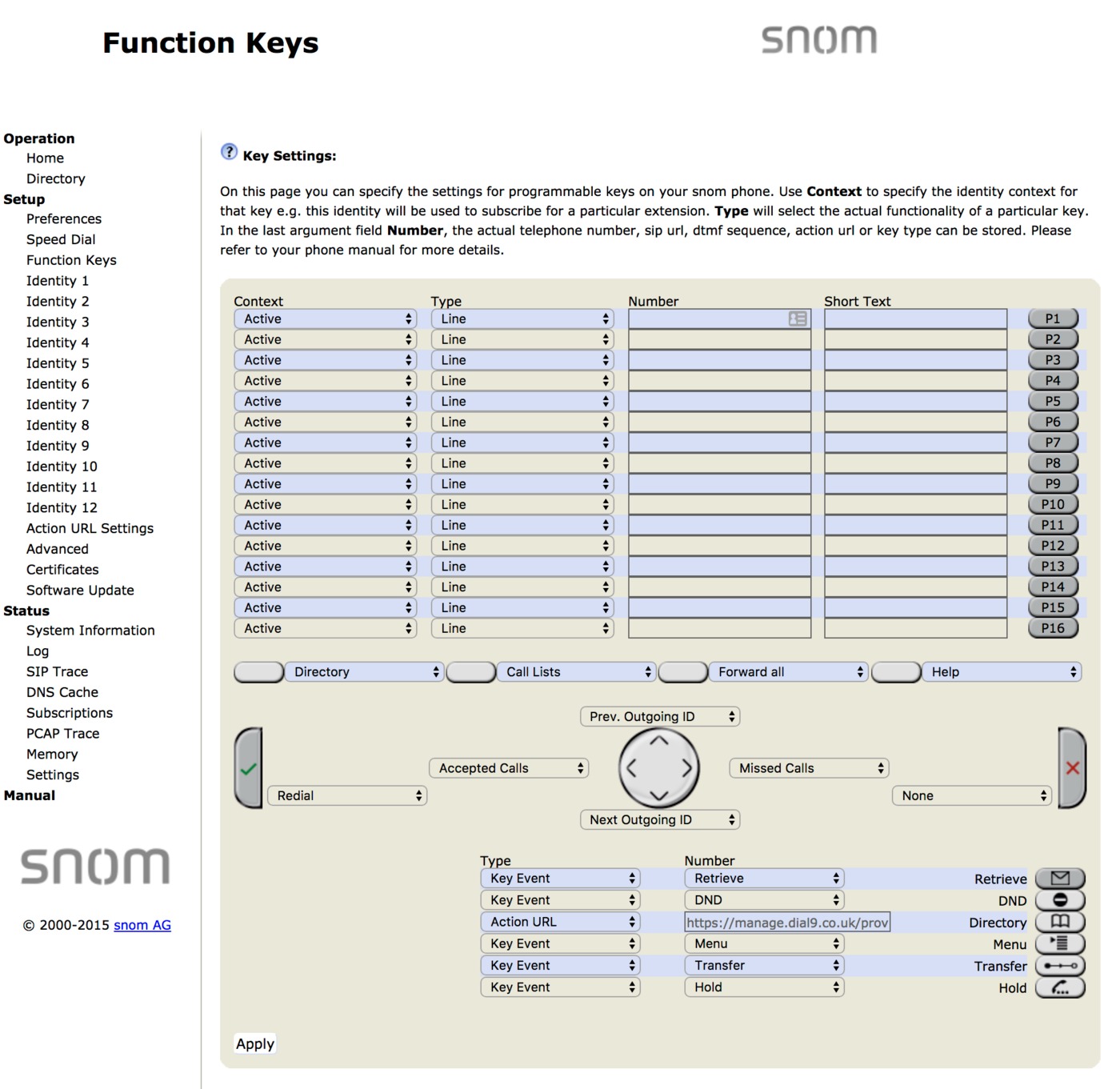 Snom action URL