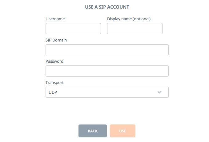 New Linphone SIP account