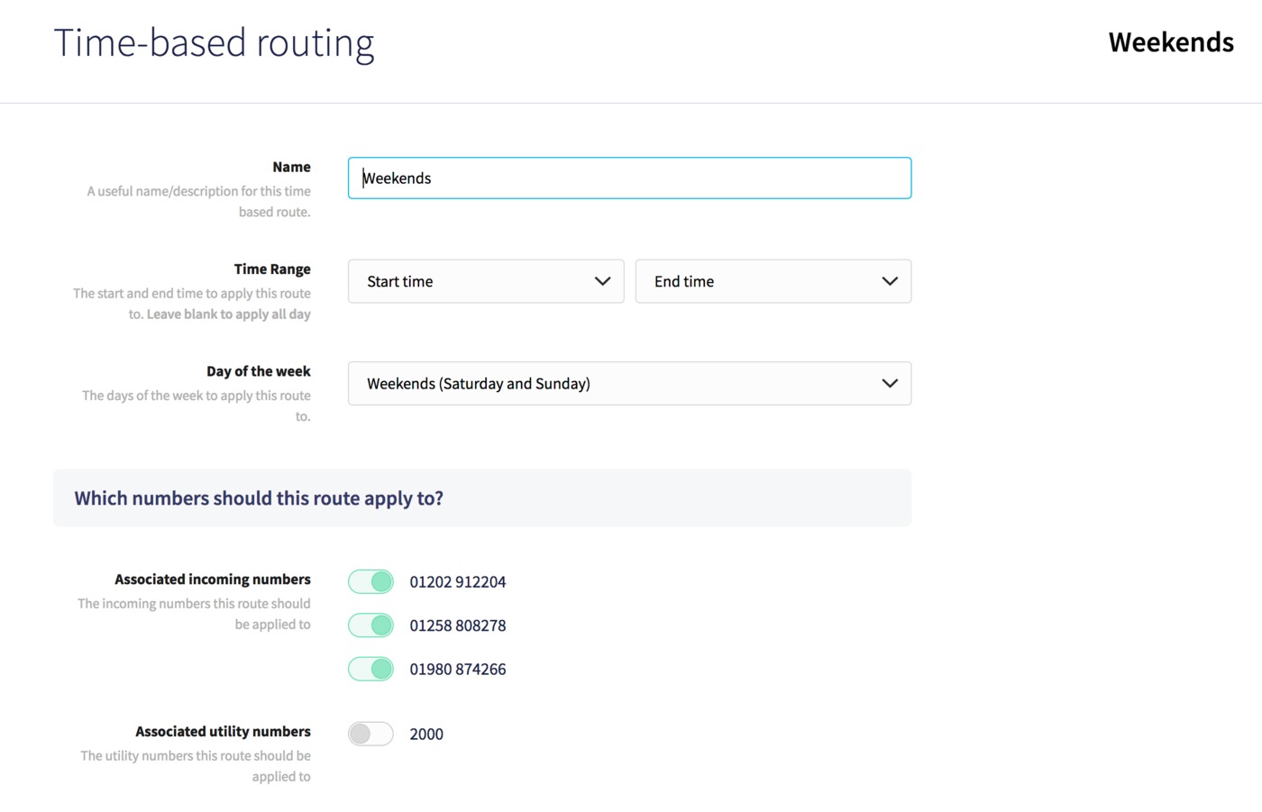 Edit a time-based route