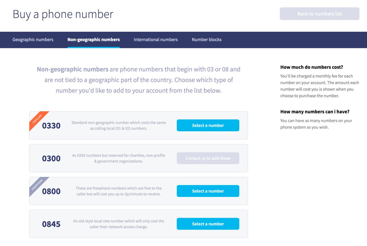 Choose non-geo number