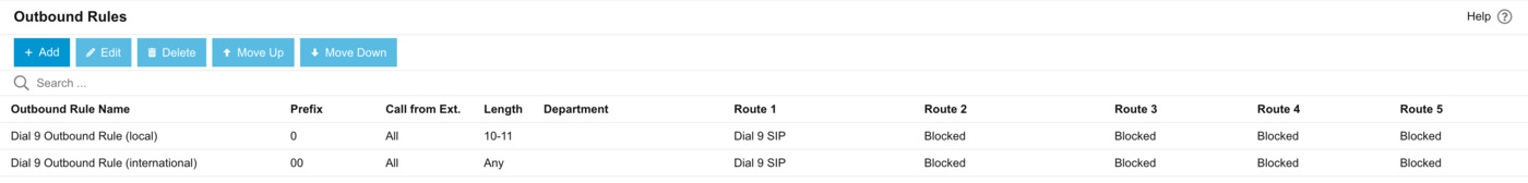 New 3CX outbound rules