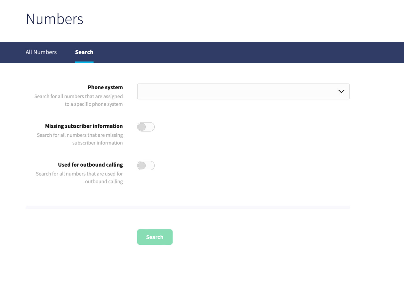 Partner number filters