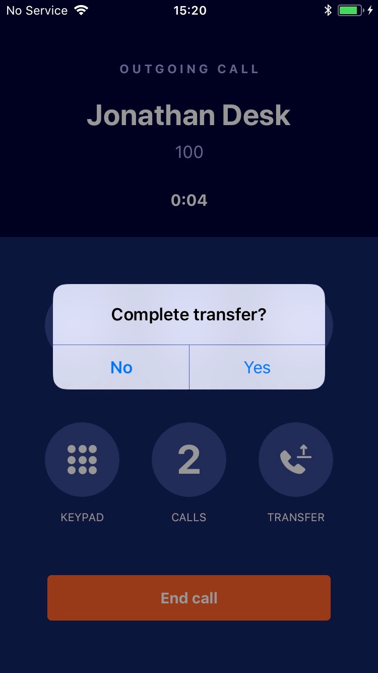 Attended call transfer