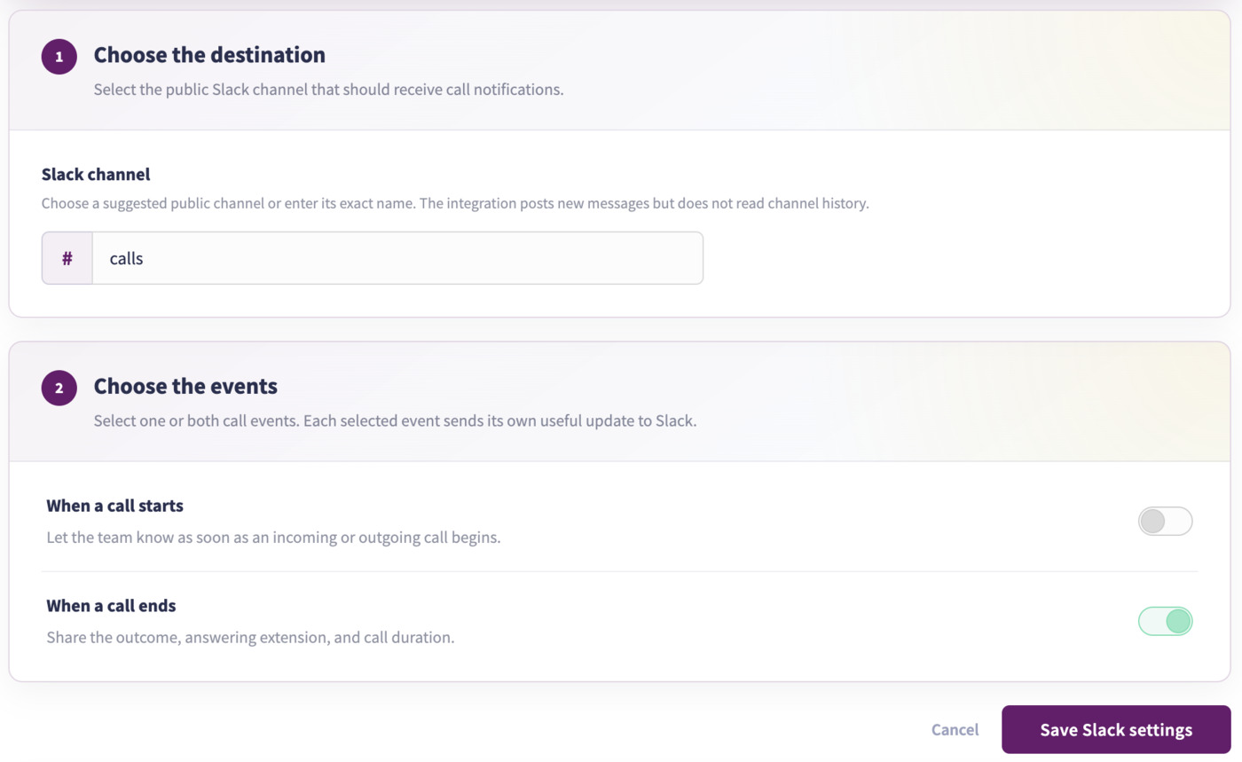 Slack config